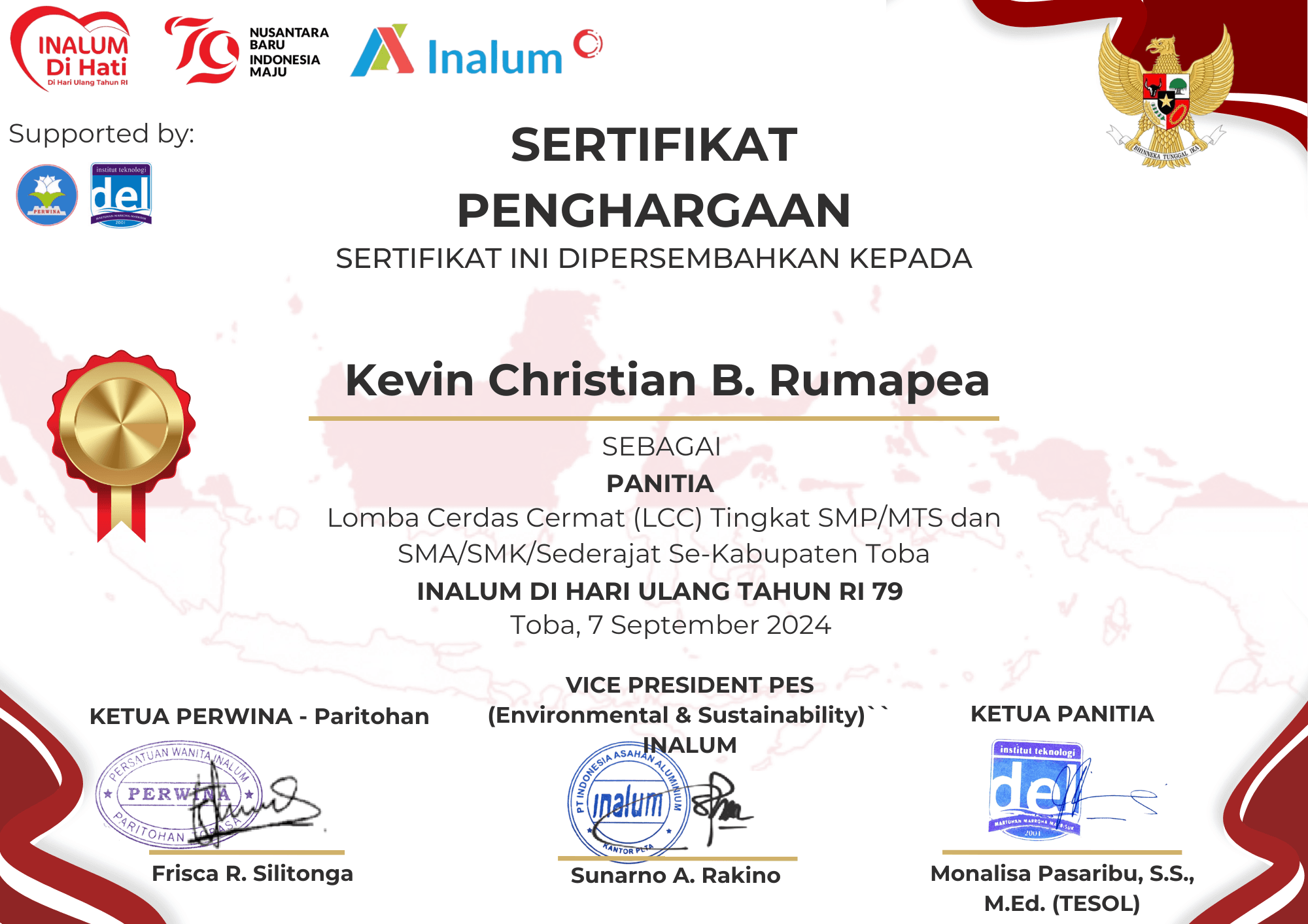 Committee Certificate – Lomba Cerdas Cermat (LCC)